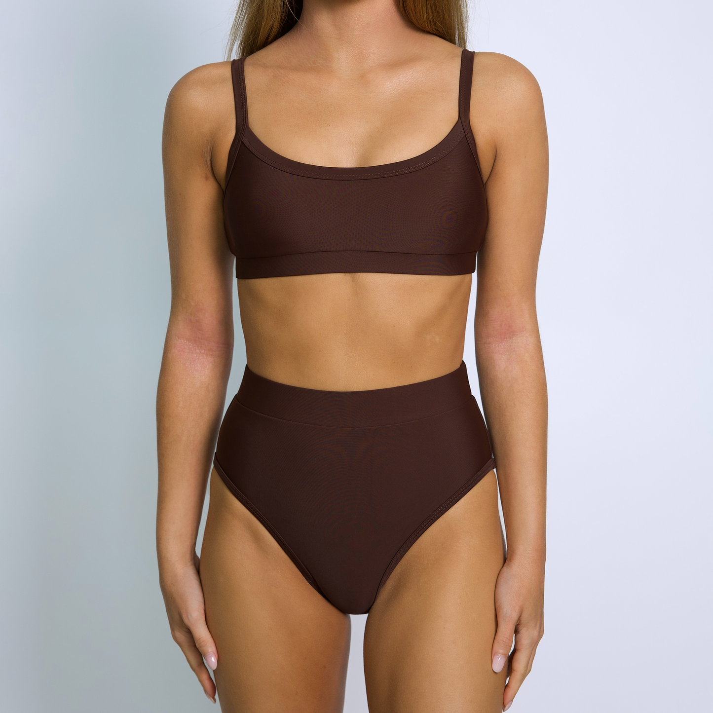 MOLLY Cacao Full Coverage High Rise Bikini Bottom