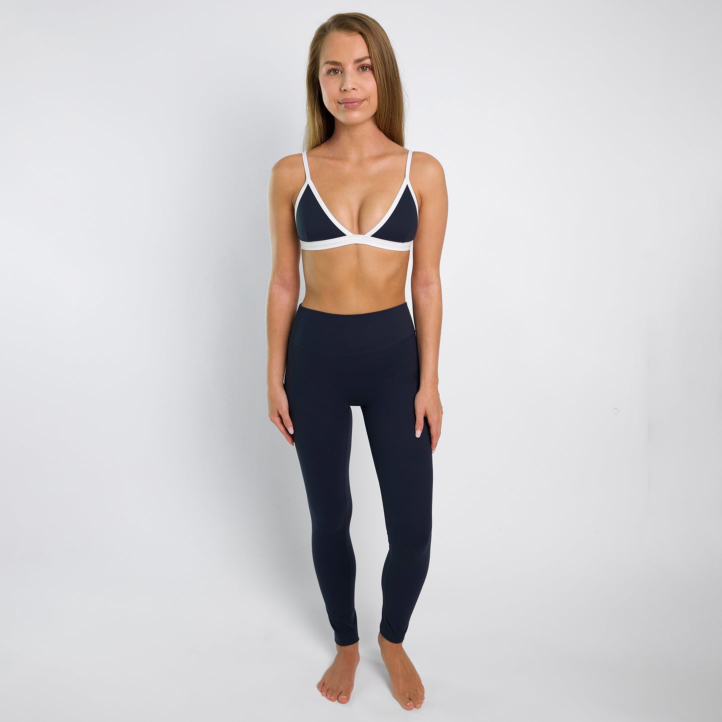 LILY Navy Triangle Sports Bra
