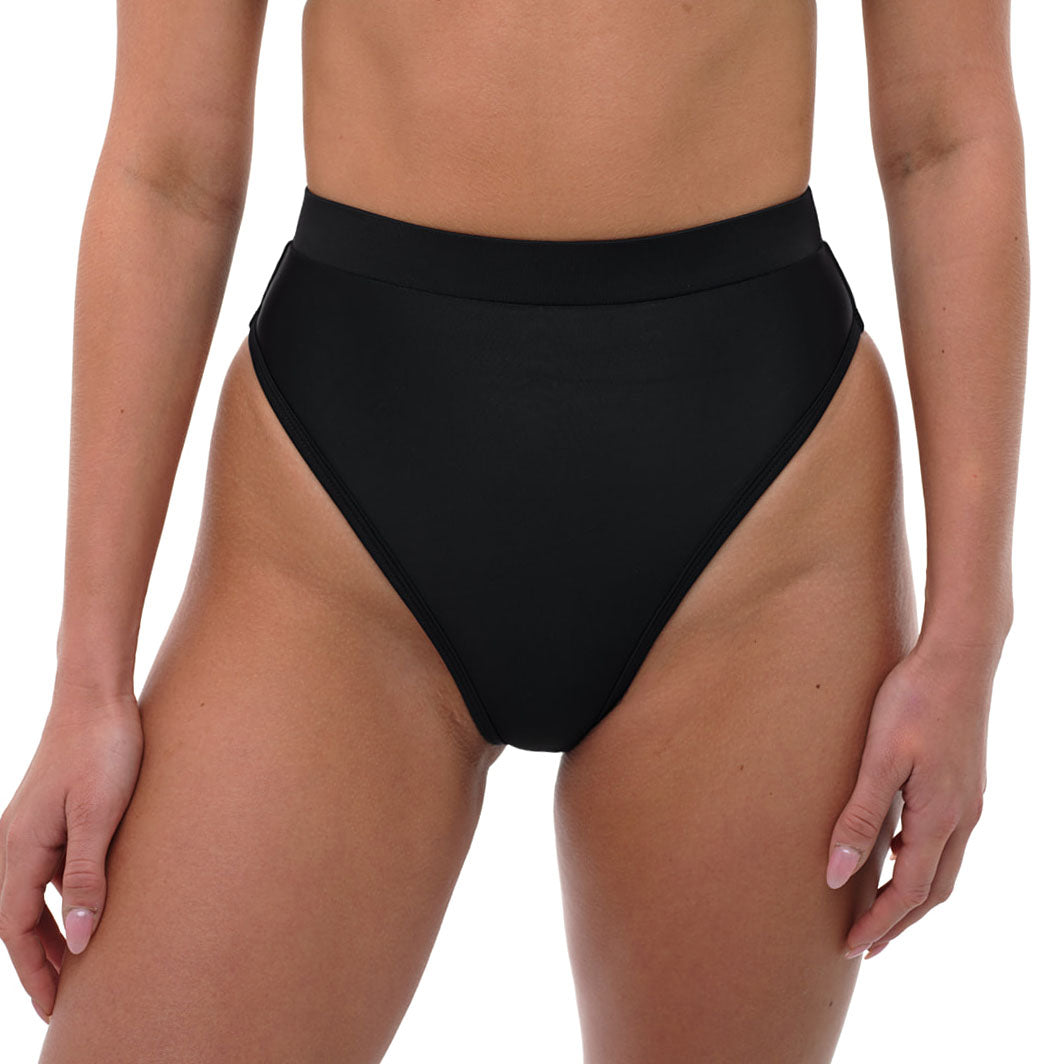 CHLOE Black High Rise Bikini Bottom