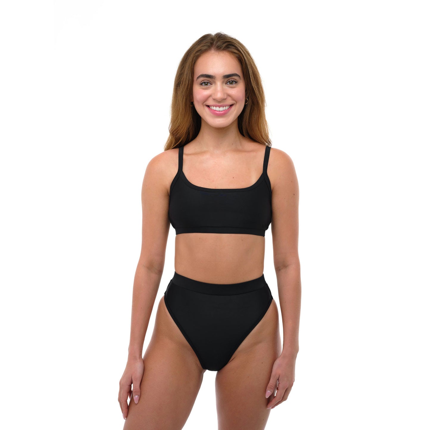 CHLOE Black High Rise Bikini Bottom