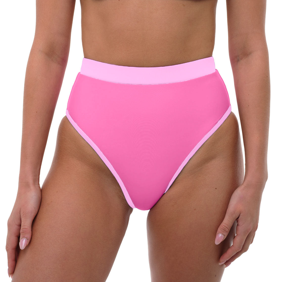 MOLLY Poppy Pink Full Coverage High Rise Bikini Bottom – 93 Play Street