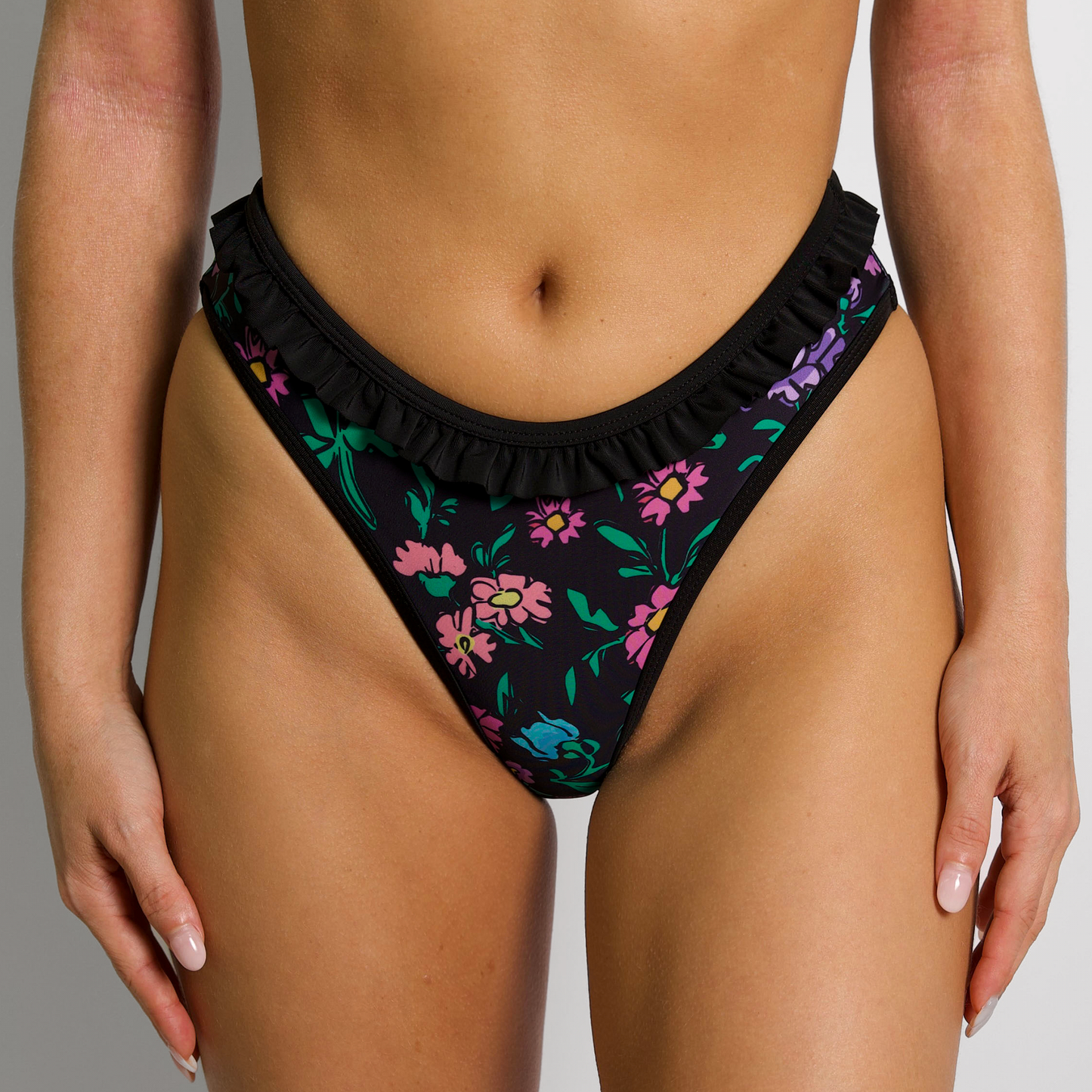 JESSIE Midnight Bloom Ruffle Classic Bikini Bottom