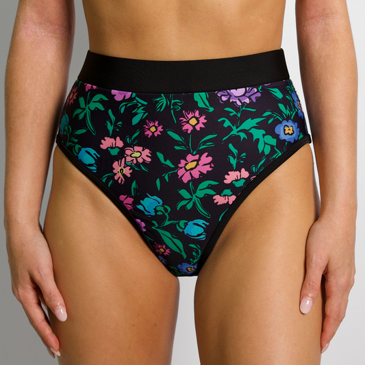 MOLLY Midnight Bloom Full Coverage High Rise Bikini Bottom