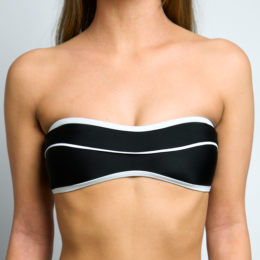 GRIFFIN Black & White Bandeau Piping Top