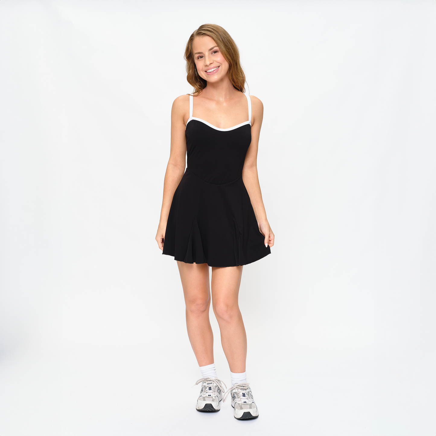 SYDNEY-DRESS Black Corset Skater Mini Dress