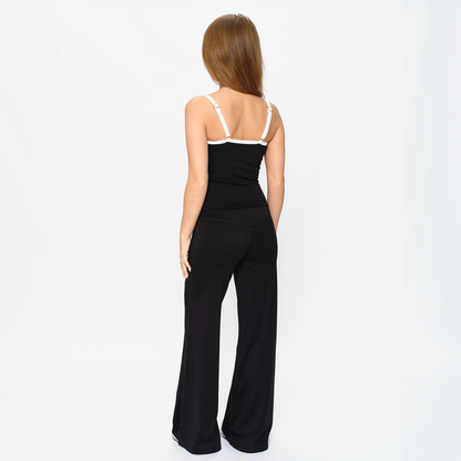 LOGAN-WIDE Black Flare Legging - LONG