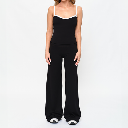 LOGAN-WIDE Black Flare Legging - LONG