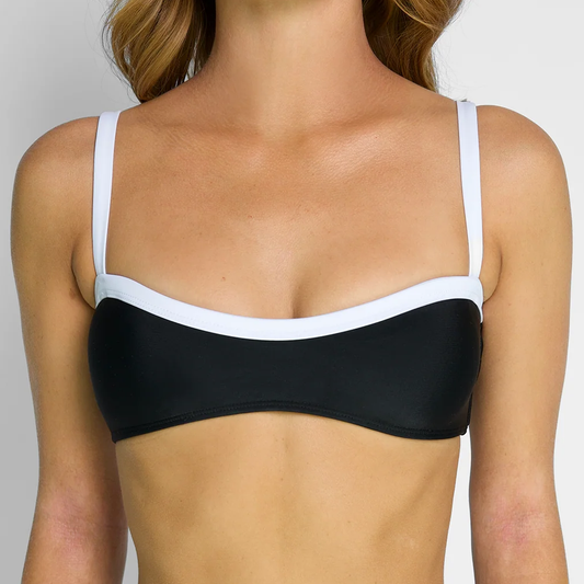 SYDNEY Black & White Sweetheart Scoop Top