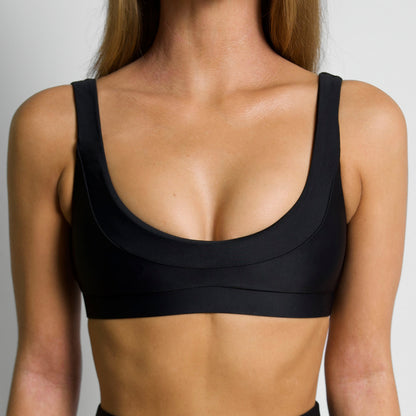 HALLE Black Lift Scoop Bikini Top