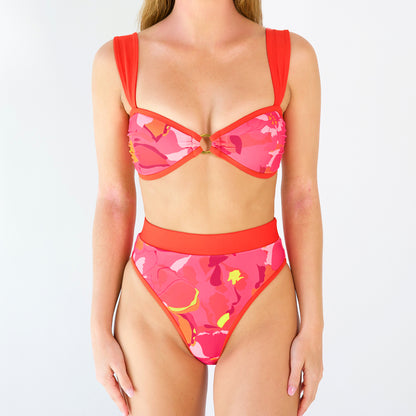 CHLOE Floral Fruit Punch High Rise Bikini Bottom