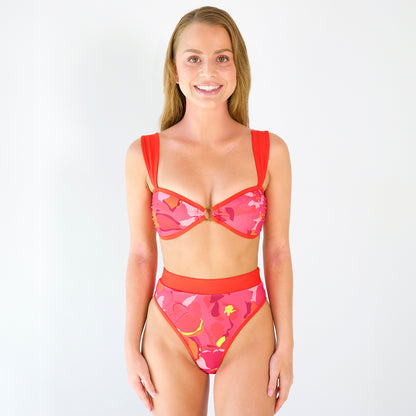 CHLOE Floral Fruit Punch High Rise Bikini Bottom