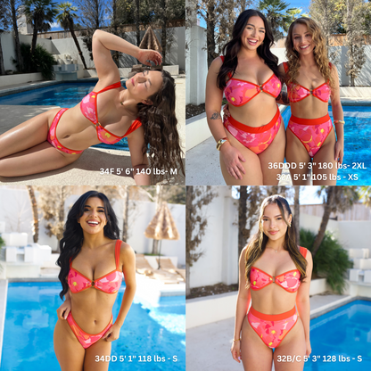 BRIDGET Floral Fruit Punch Princess Bikini Top