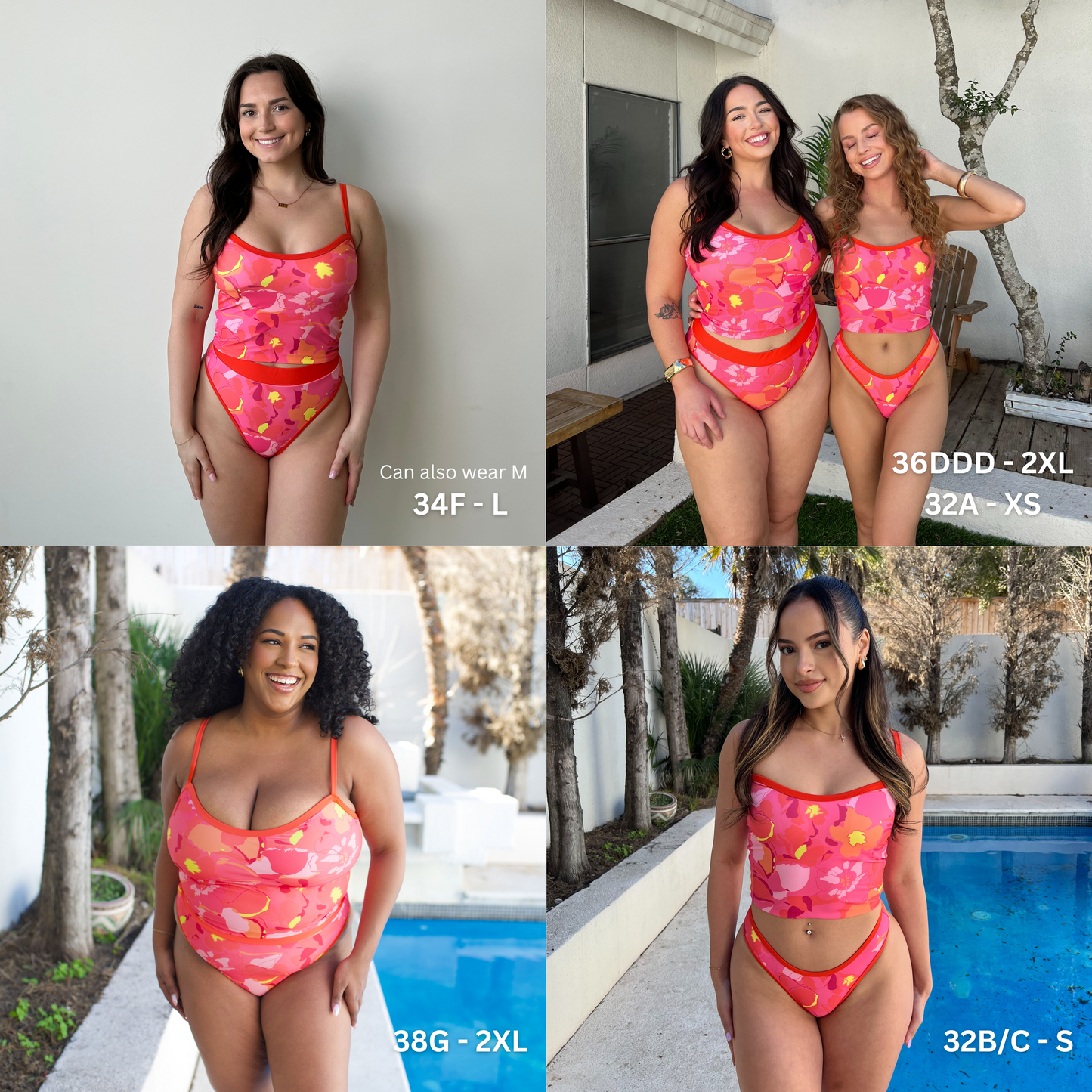 SYDNEY-TANKINI Floral Fruit Punch Sweetheart Tankini Top
