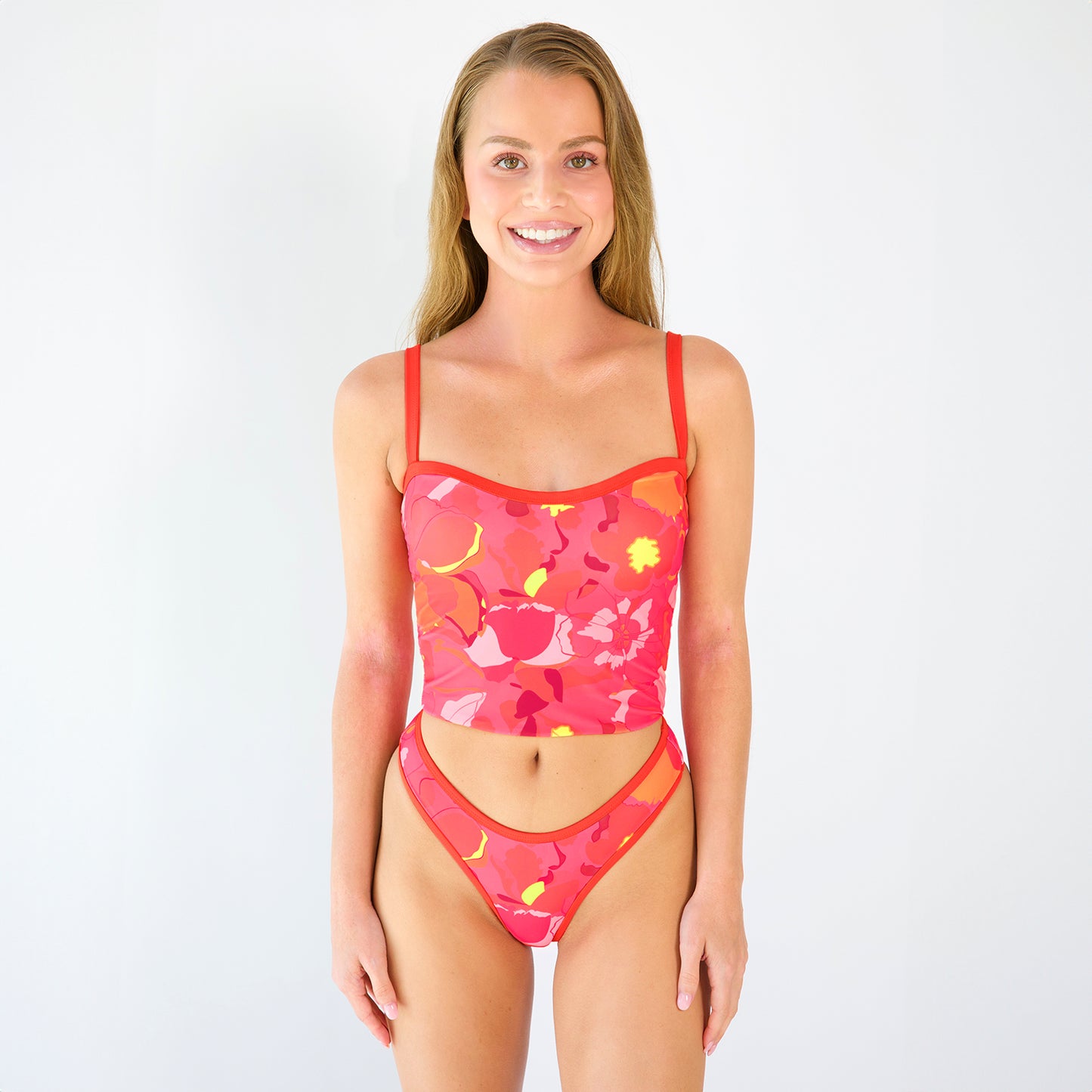 SYDNEY-TANKINI Floral Fruit Punch Sweetheart Tankini Top
