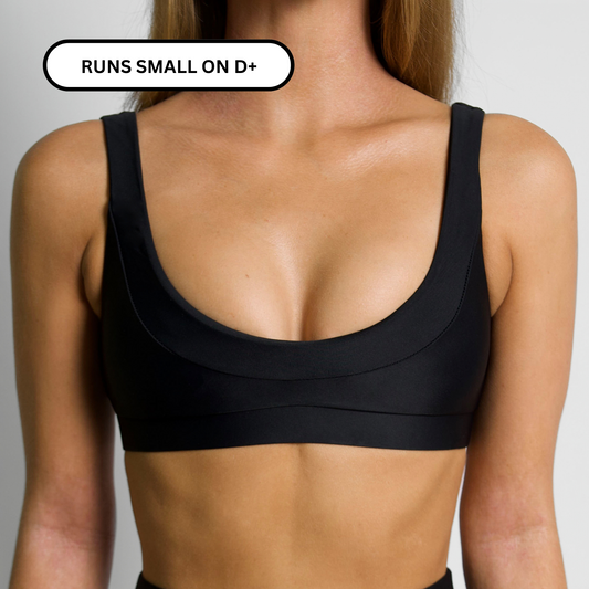 HALLE Black Lift Scoop Bikini Top