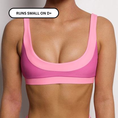 HALLE Poppy Pink Lift Scoop Bikini Top
