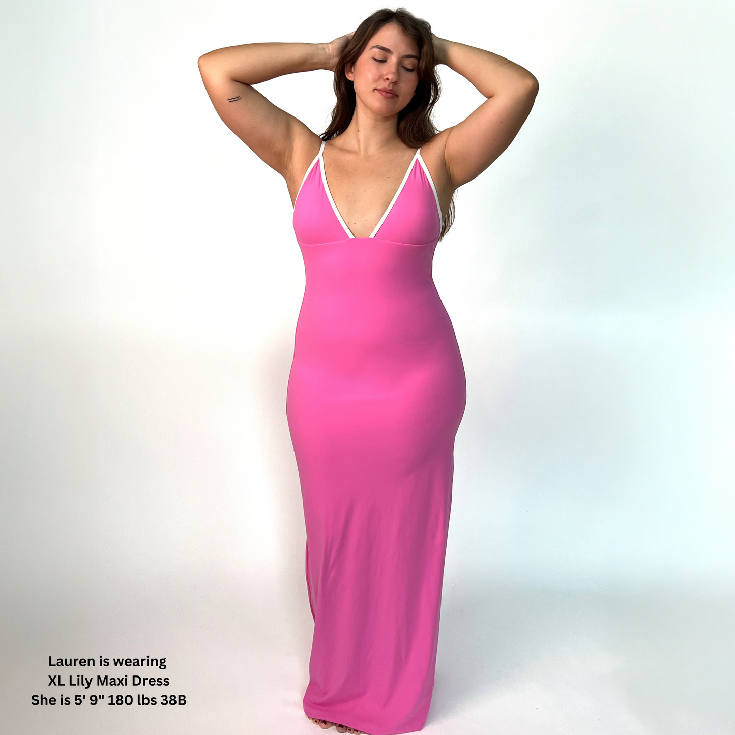LILY-MAXI Poppy Pink Triangle Maxi Dress