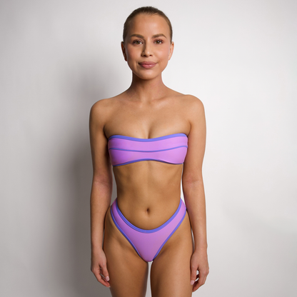 GRIFFIN Lavender Bandeau Piping Top