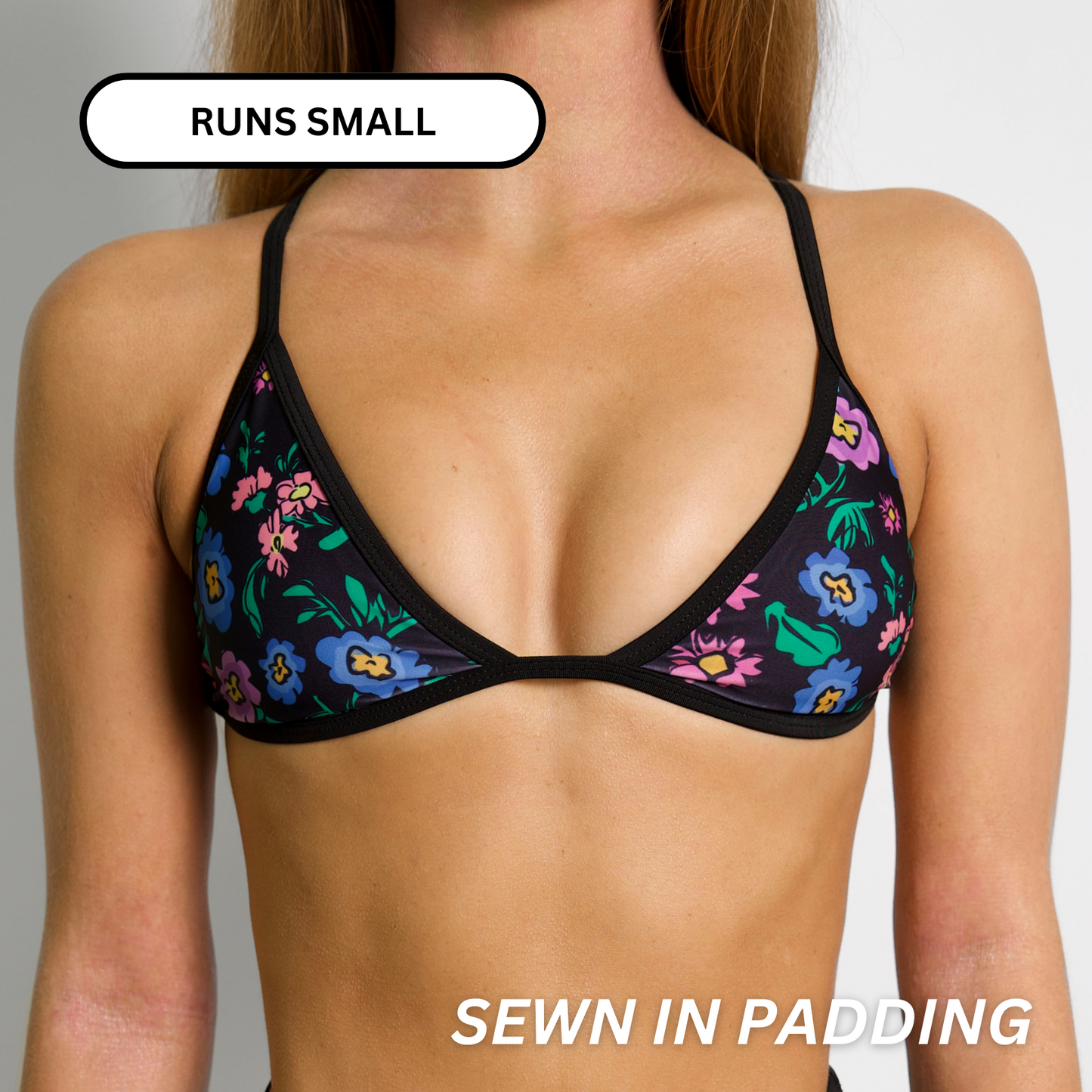 LILY Midnight Bloom Minimal Triangle Top