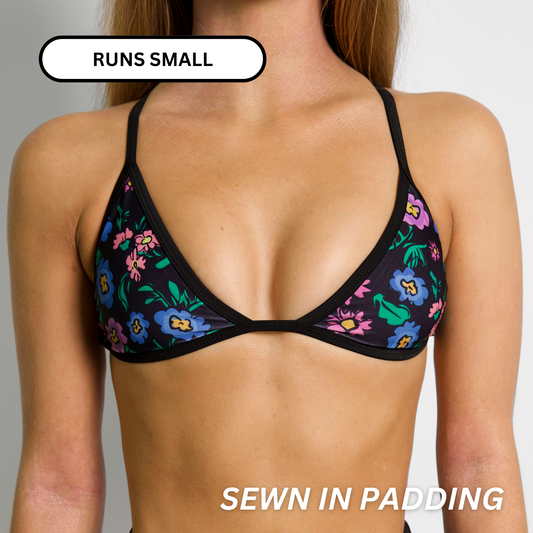 LILY Midnight Bloom Minimal Triangle Top