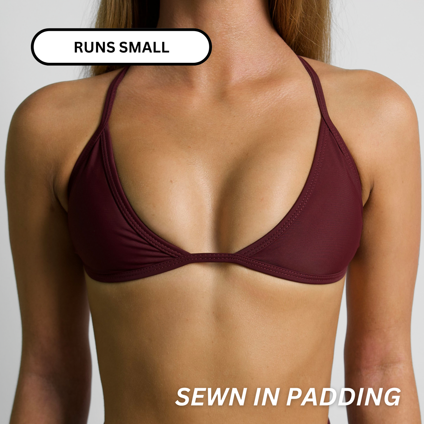 LILY Maroon Minimal Triangle Top