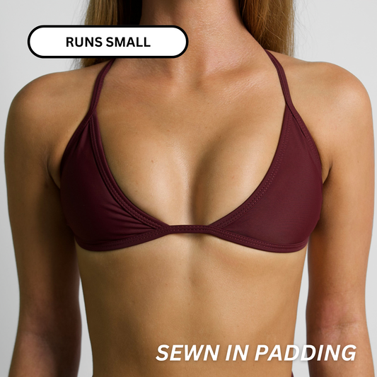 LILY Maroon Minimal Triangle Top