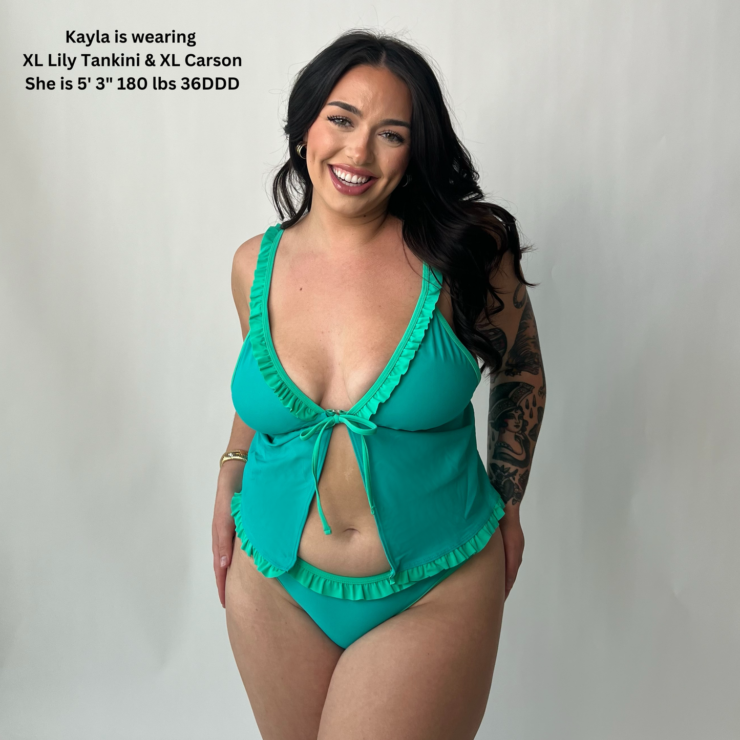 LILY-TANKINI Aqua Melon Ruffle Triangle Tankini Top