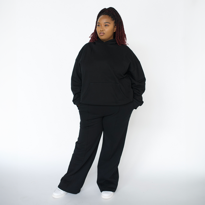 EMERSON Black Fleece Wide Leg Pant - LONG