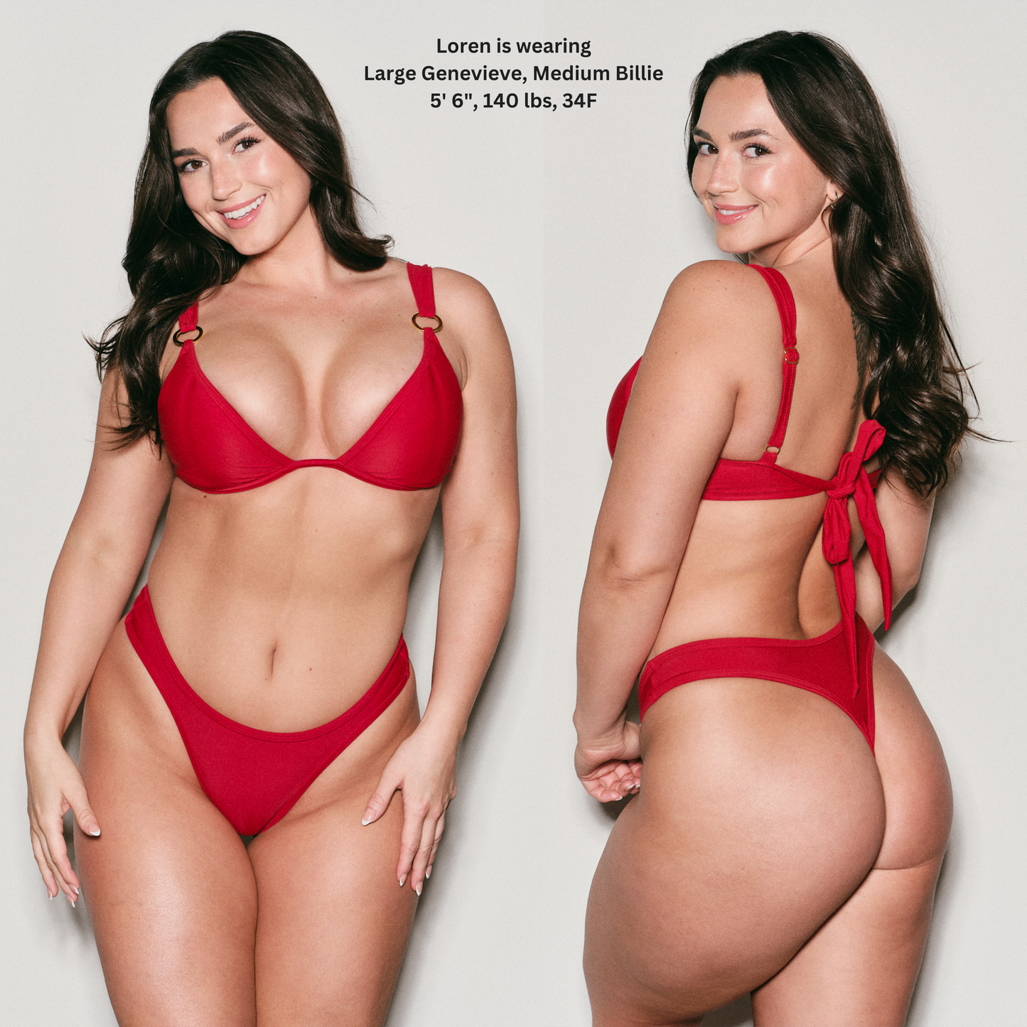 GENEVIEVE Scarlet Red Curvy Underwire Triangle Top