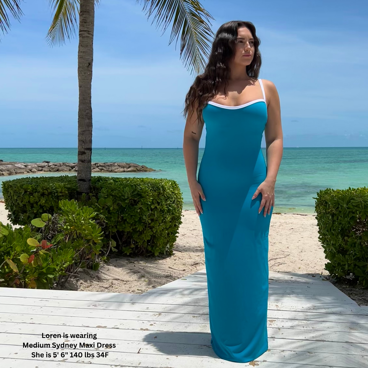 SYDNEY-MAXI Aqua Marine Sweetheart Scoop Maxi Dress