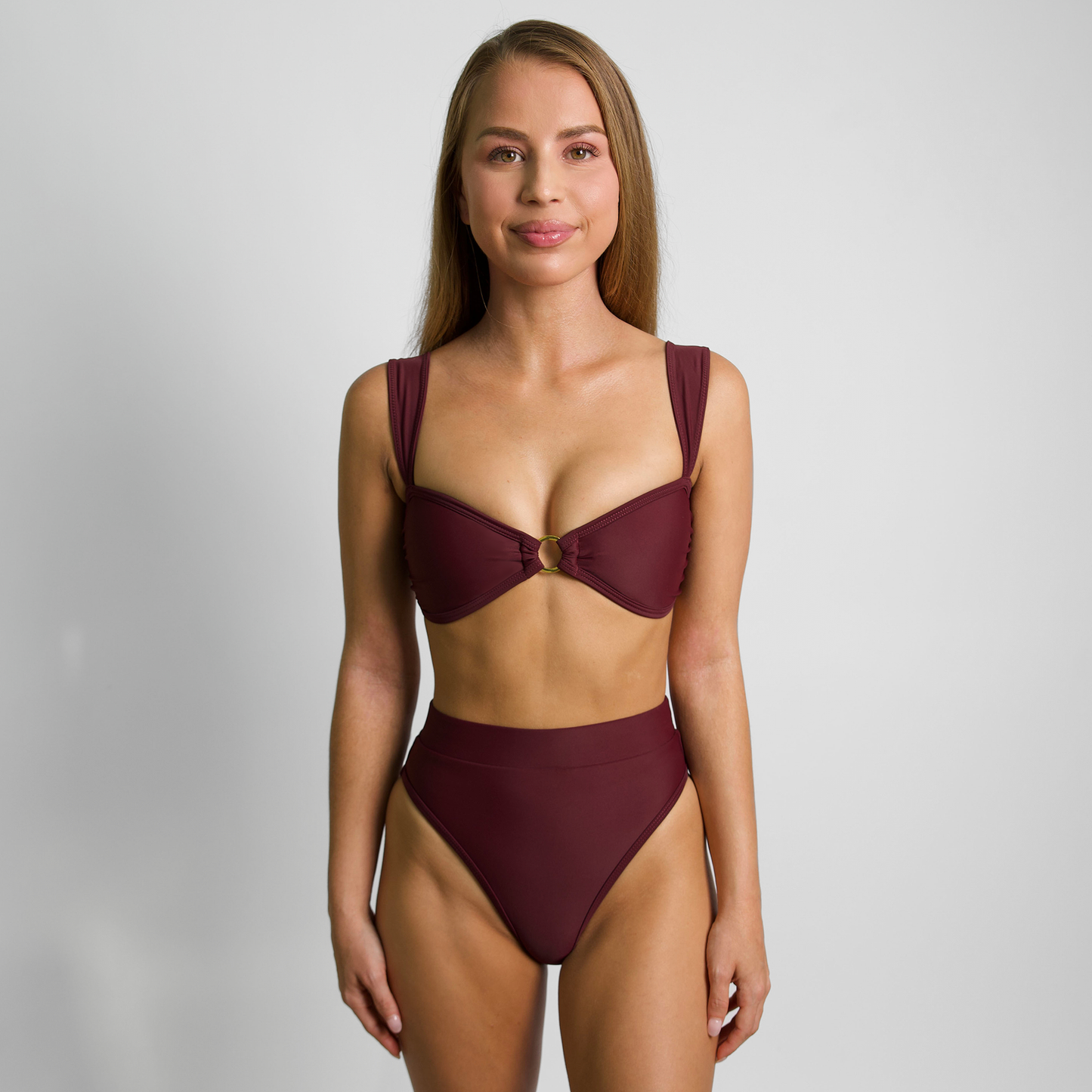 CHLOE Maroon High Rise Bikini Bottom