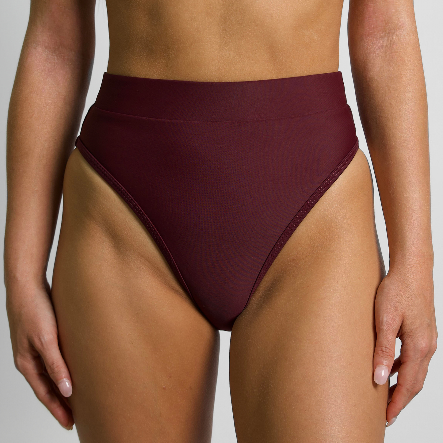 CHLOE Maroon High Rise Bikini Bottom