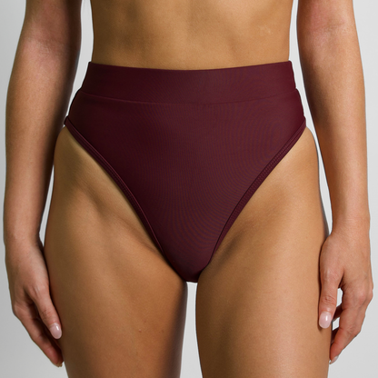 CHLOE Maroon High Rise Bikini Bottom