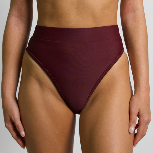 CHLOE Maroon High Rise Bikini Bottom