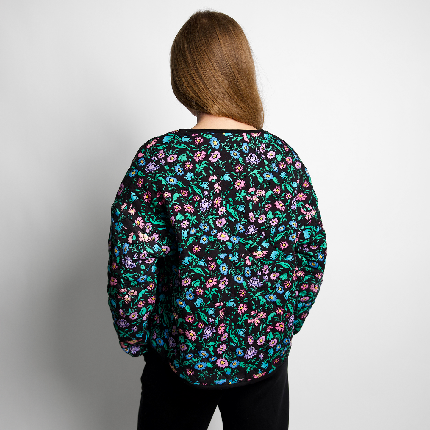 QUINN Midnight Bloom Quilted Jacket