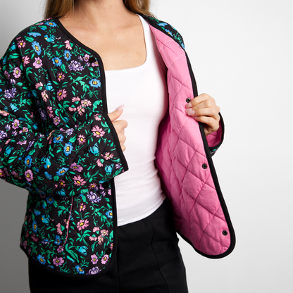 QUINN Midnight Bloom Quilted Jacket