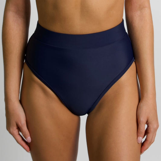 MOLLY Navy Full Coverage High Rise Bikini Bottom
