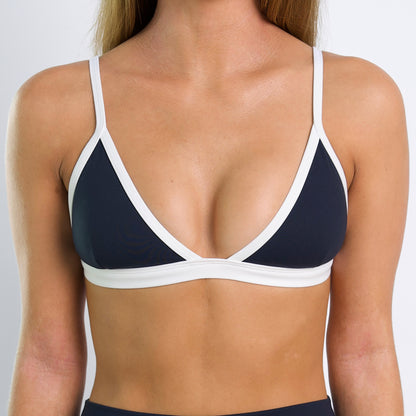 LILY Navy Triangle Sports Bra