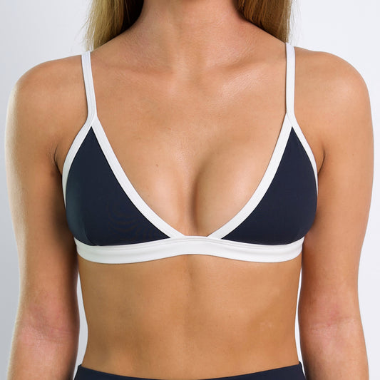 LILY Navy Triangle Sports Bra