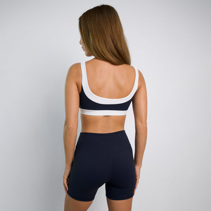 HALLE Navy Lift Scoop Sports Bra