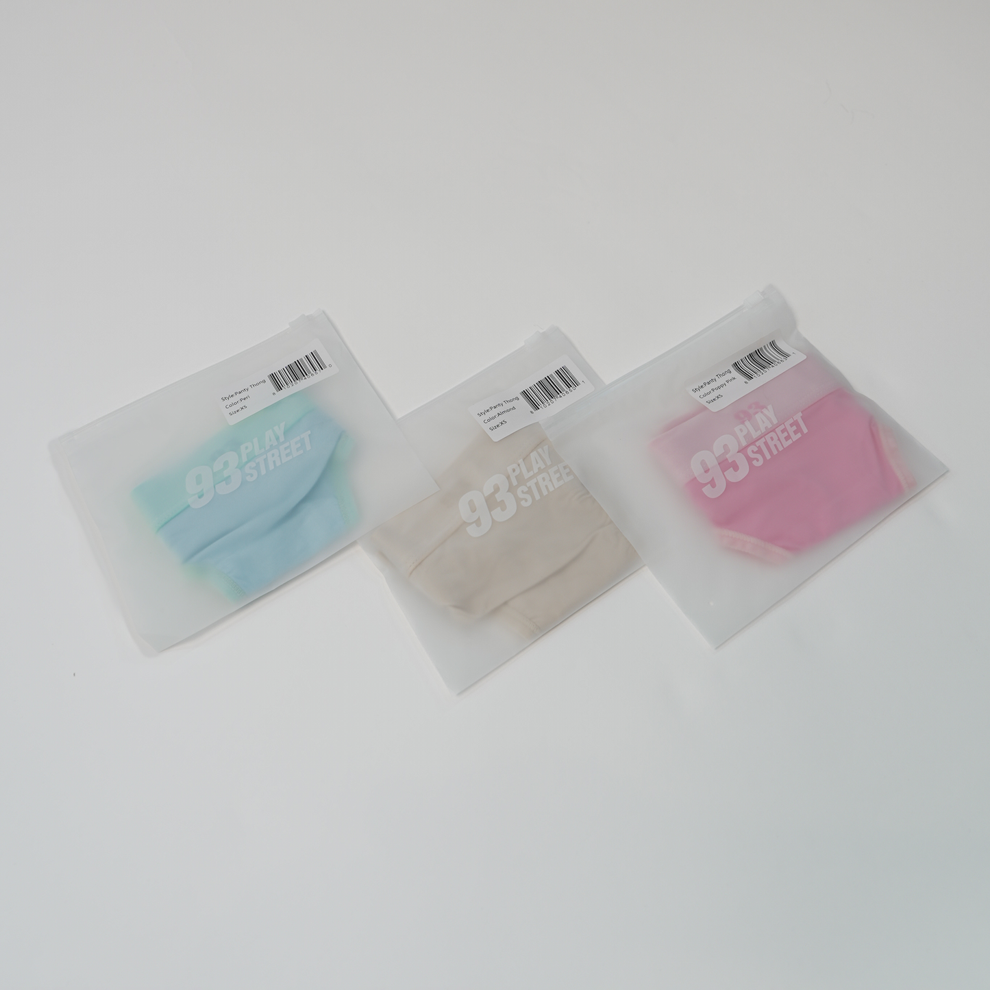 THONG-PANTY Trio: Poppy Pink, Peri Blue, Almond