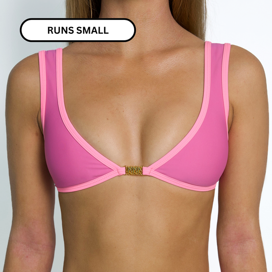 AMELIA Poppy Pink '93' Minimal Bikini Top