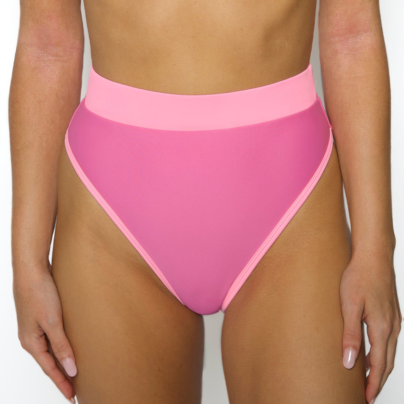 CHLOE Poppy Pink High Rise Bikini Bottom
