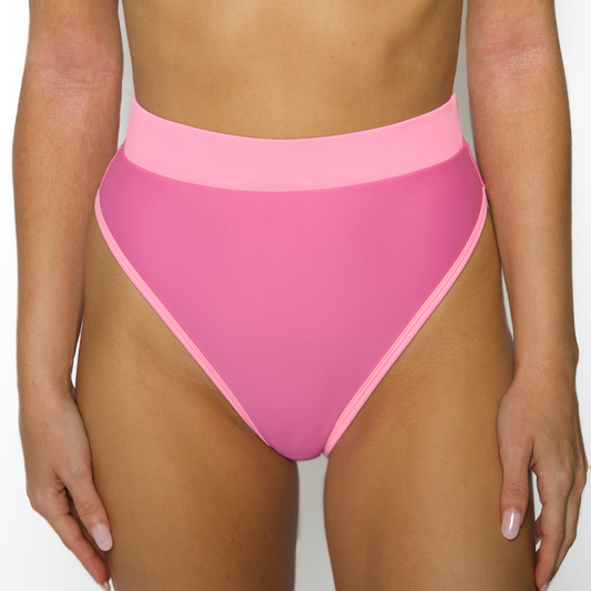 CHLOE Poppy Pink High Rise Bikini Bottom