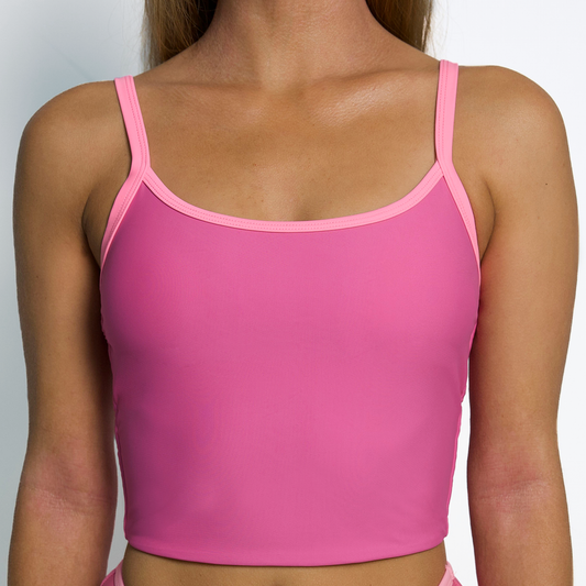 DYLAN Poppy Pink Sporty Tankini Top