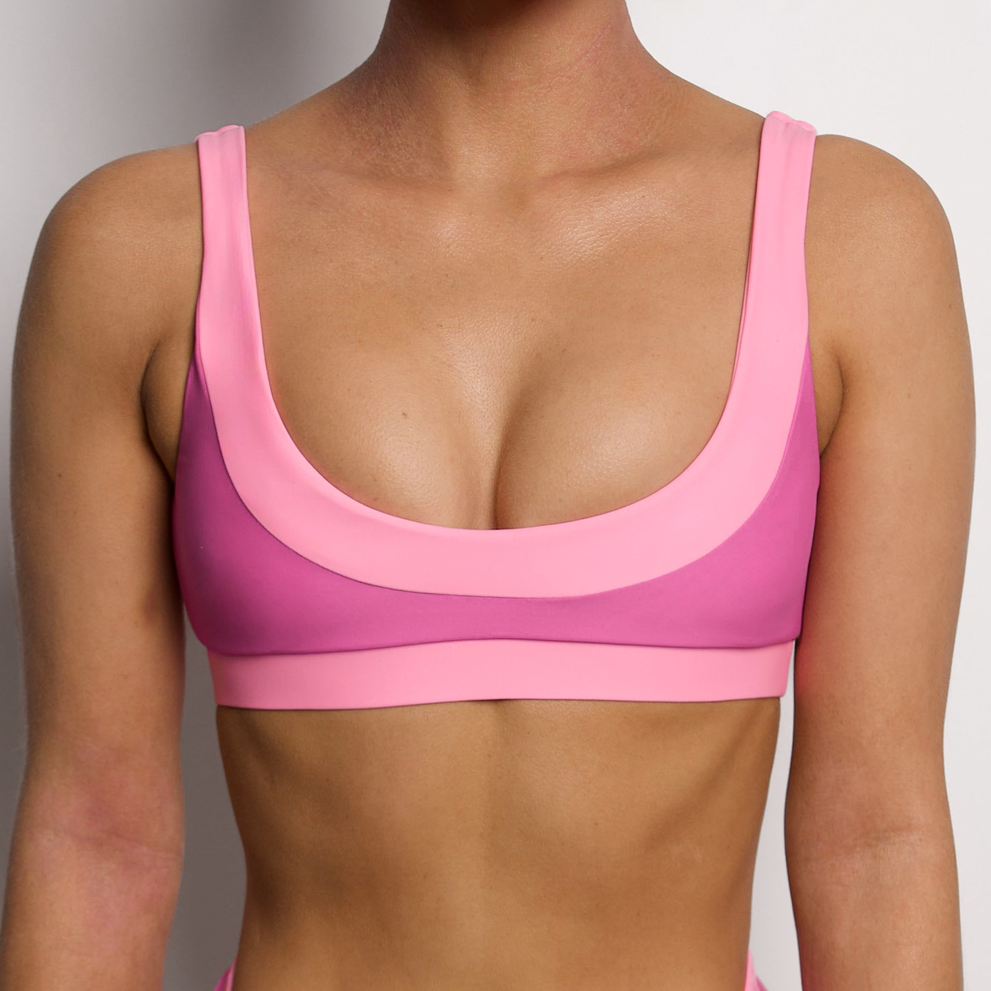 HALLE Poppy Pink Lift Scoop Bikini Top