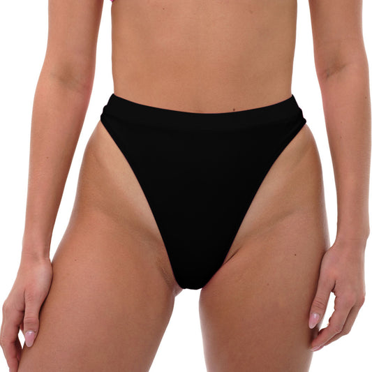 RYAN Black 80s Cut High Rise Bikini Bottom