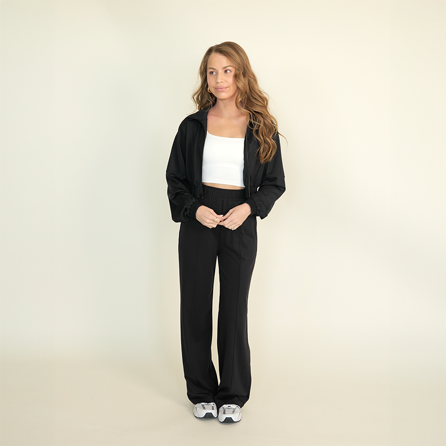 EMERSON Black Wide Leg Pant - SHORT