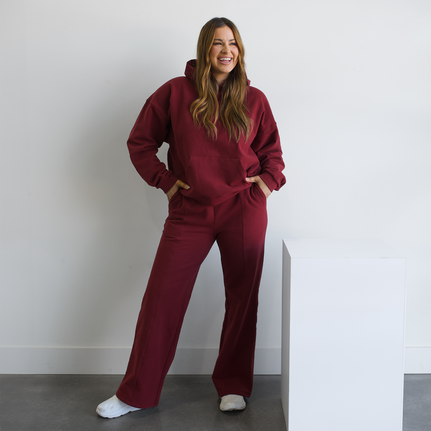 Maroon fleece hoodie hotsell