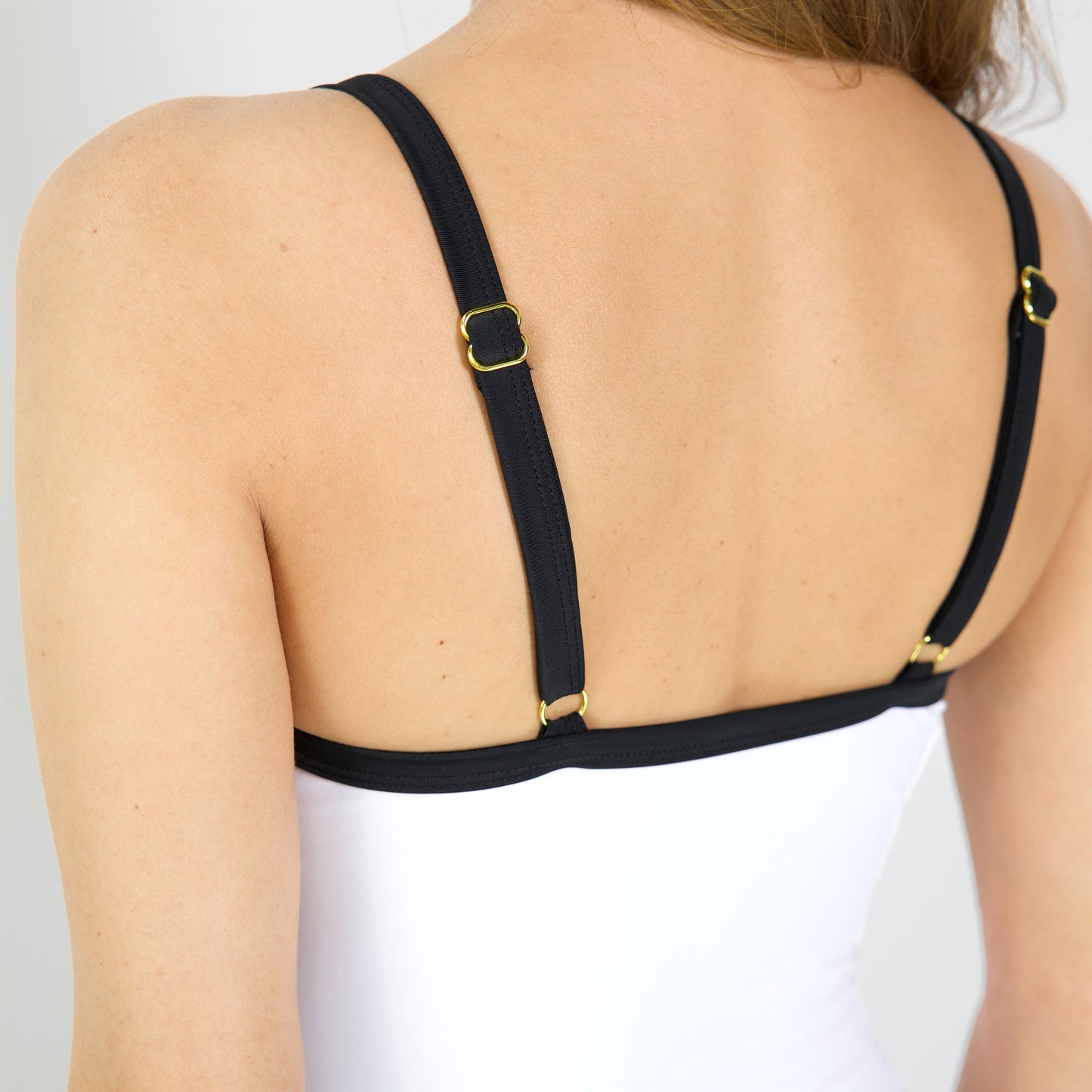 MARLEY White & Black Scoop Neck One Piece